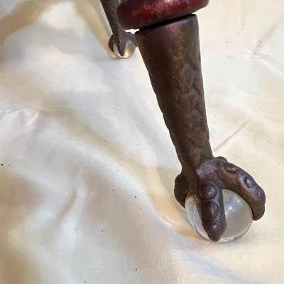 Antique Piano Stool Brass Eagle Clawfoot w Glass Balls (1 of 3)
