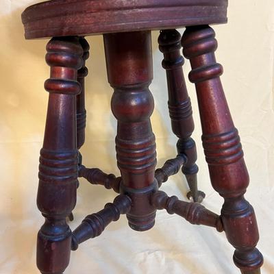 Antique Piano Stool Brass Eagle Clawfoot w Glass Balls (1 of 3)