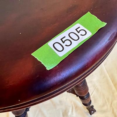 Antique Piano Stool Brass Eagle Clawfoot w Glass Balls (1 of 3)