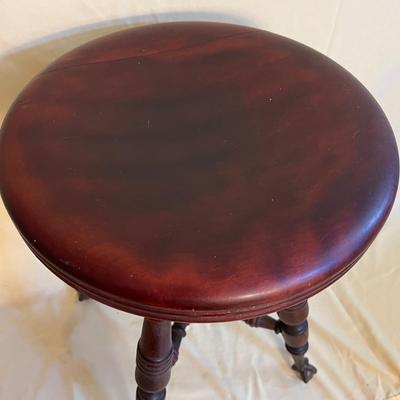 Antique Piano Stool Brass Eagle Clawfoot w Glass Balls (1 of 3)