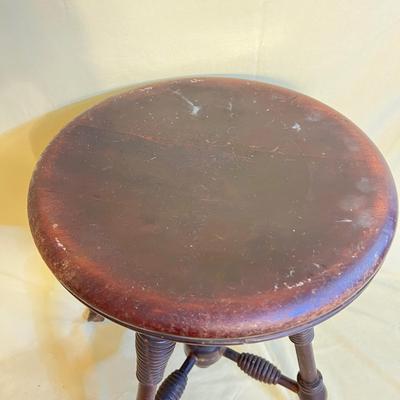 Antique Piano Stool Brass Eagle Clawfoot w Glass Balls (2 of 3)