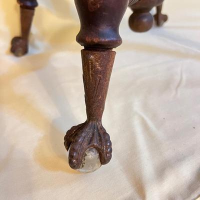 Antique Piano Stool Brass Eagle Clawfoot w Glass Balls (2 of 3)