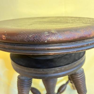 Antique Piano Stool Brass Eagle Clawfoot w Glass Balls (2 of 3)