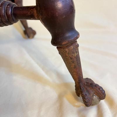Antique Piano Stool Brass Eagle Clawfoot w Glass Balls (2 of 3)