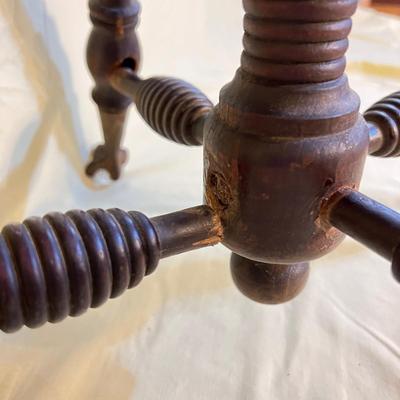 Antique Piano Stool Brass Eagle Clawfoot w Glass Balls (2 of 3)