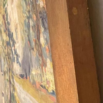 c. 1934 Antique Original Oil Painting Framed on Canvas Signed Luft