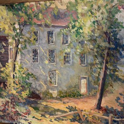 c. 1934 Antique Original Oil Painting Framed on Canvas Signed Luft