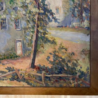 c. 1934 Antique Original Oil Painting Framed on Canvas Signed Luft