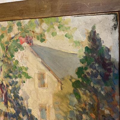 c. 1934 Antique Original Oil Painting Framed on Canvas Signed Luft