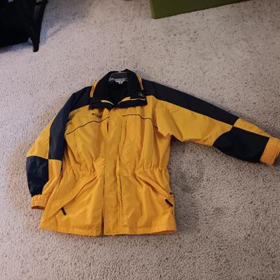 MEN'S COLUMBIA LINED COAT WITH ZIPPERED HOOD (L)