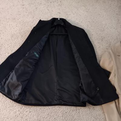 MEN'S SAKS FIFTH AVENUE AND LL BEAN SPORT COATS PLUS A WOOL DEESS COAT