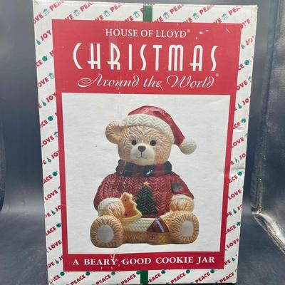 House of Lloyd Christmas Teddy Bear Cookie Jar