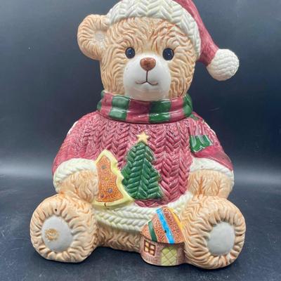 House of Lloyd Christmas Teddy Bear Cookie Jar