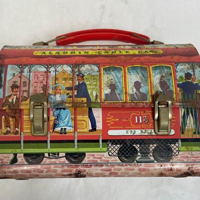 Vintage Aladdin Metal Cable Car Lunchbox