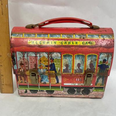 Vintage Aladdin Metal Cable Car Lunchbox