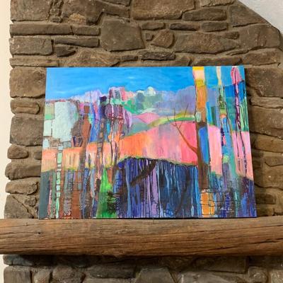 Eileen Ross ‘Dying of the Light’ Mixed Medium Original Painting By Local Artist (LR-HS)