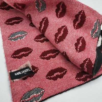 Karl Lagerfeld 'Kisses' Reversible Winter Scarf