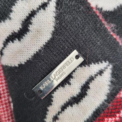 Karl Lagerfeld 'Kisses' Reversible Winter Scarf