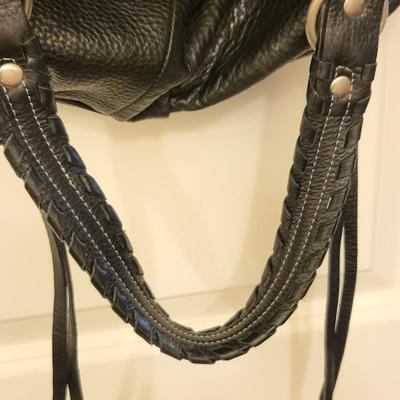 B. Makowski Black Leather Handbag