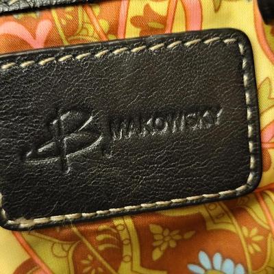 B. Makowski Black Leather Handbag