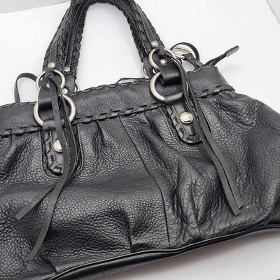 B. Makowski Black Leather Handbag