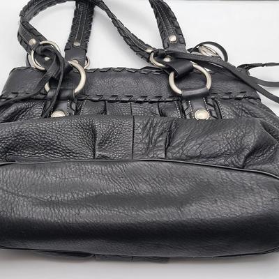 B. Makowski Black Leather Handbag