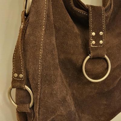 Two Shades Of Brown Suede 70's-Style Bags