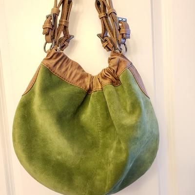 Green Suede FOSSIL Hobo-Style Bag