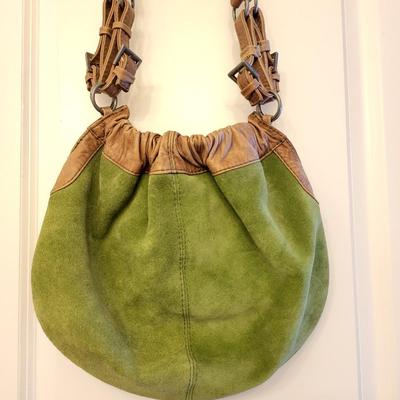 Green Suede FOSSIL Hobo-Style Bag