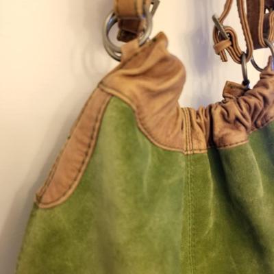 Green Suede FOSSIL Hobo-Style Bag
