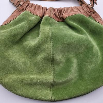 Green Suede FOSSIL Hobo-Style Bag