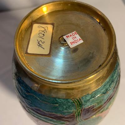 Brass Cloisonné Vase & More Floral Metal Decor (O-HS)