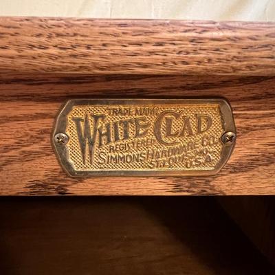White Clad Simmons Hardware Ice Chest End Table