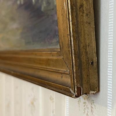 c. 1958 Vintage Framed Oil on Canvas Painting Signed