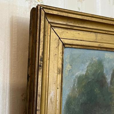c. 1958 Vintage Framed Oil on Canvas Painting Signed