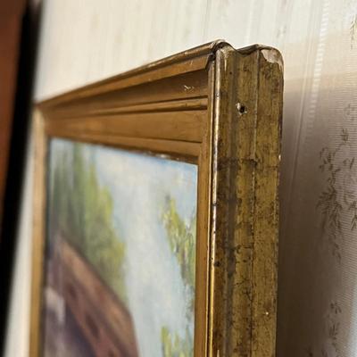 c. 1958 Vintage Framed Oil on Canvas Painting Signed