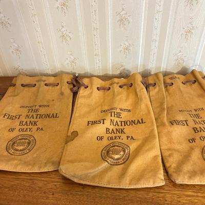 Lot of 10 Antique Vintage PA Bank Bags