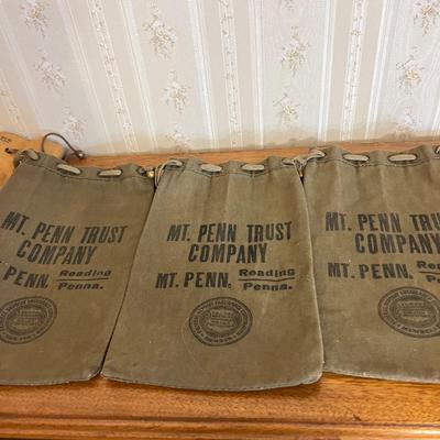 Lot of 10 Antique Vintage PA Bank Bags