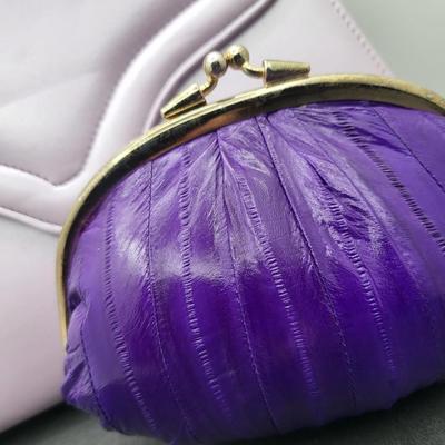 Vintage Lavender Purse & Eelskin Coin Purse