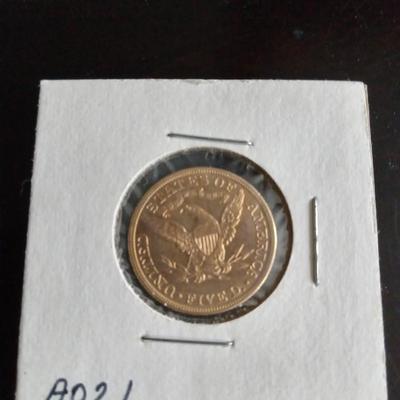 1880 five dollar gold coin
