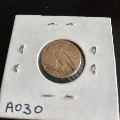 1908 2 1/2 dollar gold coin
