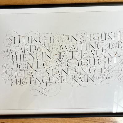 John Lennon & Louis Armstrong Framed Lyric Art by Elizabeth Simmonds & John Stevens (2B-MK)