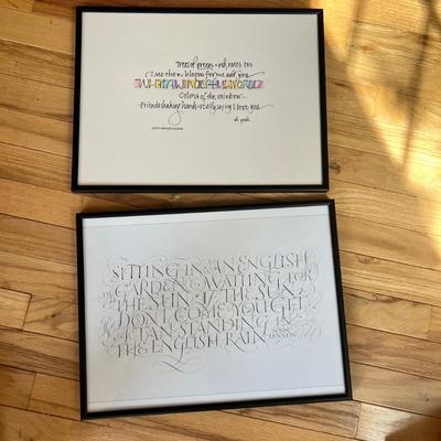 John Lennon & Louis Armstrong Framed Lyric Art by Elizabeth Simmonds & John Stevens (2B-MK)