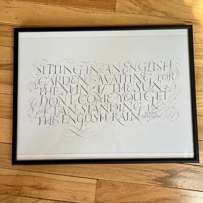 John Lennon & Louis Armstrong Framed Lyric Art by Elizabeth Simmonds & John Stevens (2B-MK)