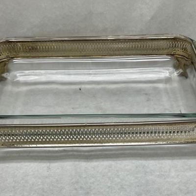 3-Quart Glass Lined Silver Serving Dish