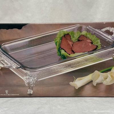 3-Quart Glass Lined Silver Serving Dish