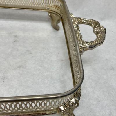 3-Quart Glass Lined Silver Serving Dish