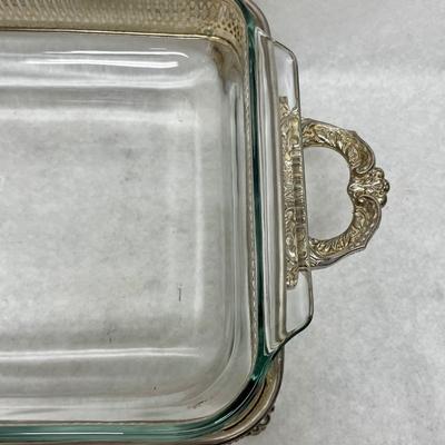 3-Quart Glass Lined Silver Serving Dish