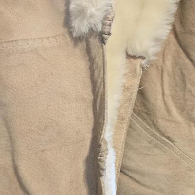 Suede and Soft Faux Fur Lined Coat