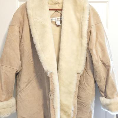 Suede and Soft Faux Fur Lined Coat